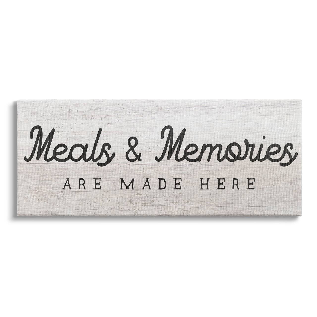 Stupell Industries Meals & Memories Made Here Rustic Kitchen Sign Canvas Wall Art